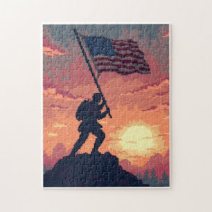 Patriotisches Verstecktes-Bild-Mosaik-Aktivitätssp Puzzle