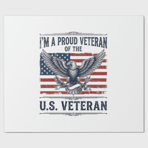 Patriotisches Veteran-Adler Vintage-Stickerei-Shir Geschenkpapier