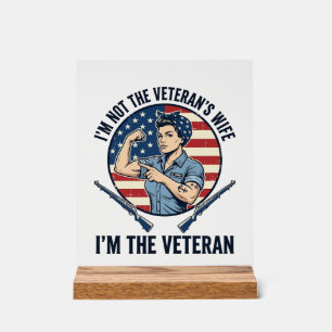 Patriotisches Vintage-Shirt mit Gravur für Frauen  Acrylschild