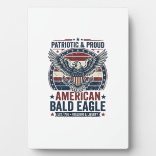 Patriotisches Vintage-Weißkopfseeadler-Shirt mit D Fotoplatte