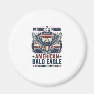 Patriotisches Vintage-Weißkopfseeadler-Shirt mit D Magnet