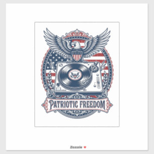 Patriotisches Vinyl-Sammler Vektorgrafik T-Shirt Aufkleber