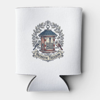 Patriotisches Vogelhäuschen-Vektorgrafik-T-Shirt_ Dosenkühler