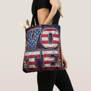Patriotisches VOTE American Flag Typografie Design Tasche