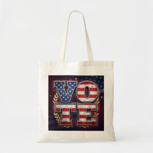 Patriotisches VOTE American Flag Typografie Design Tragetasche