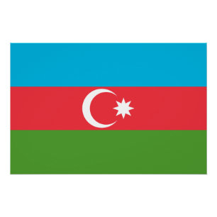 Patriotisches Wandplakat mit der Flagge Aserbaidsc Poster