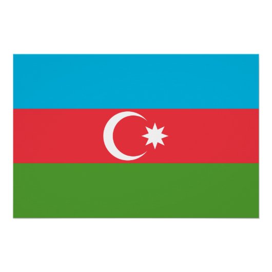 Patriotisches Wandplakat mit der Flagge Aserbaidsc Poster (Vorderseite)