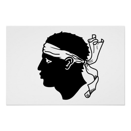 Patriotisches Wandplakat mit der Flagge Korsikas Poster (Vorderseite)