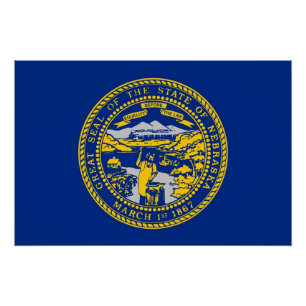 Patriotisches Wandplakat mit der Flagge Nebraskas Poster