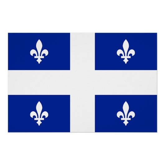 Patriotisches Wandplakat mit der Flagge Quebec Poster (Vorderseite)