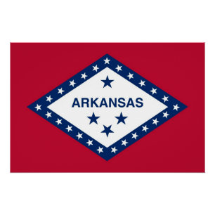 Patriotisches Wandplakat mit Flag Arkansas Staat Poster