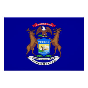 Patriotisches Wandplakat mit Flag von Michigan Poster