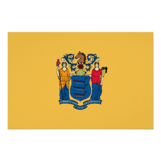 Patriotisches Wandplakat mit Flag von New Jersey Poster (Vorderseite)