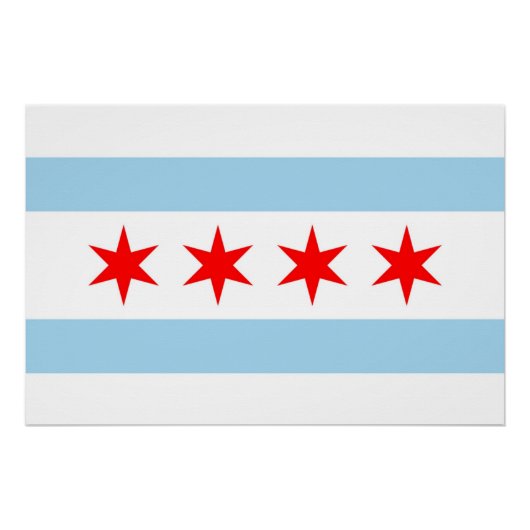 Patriotisches Wandplakat mit Flagge von Chicago Poster (Vorderseite)