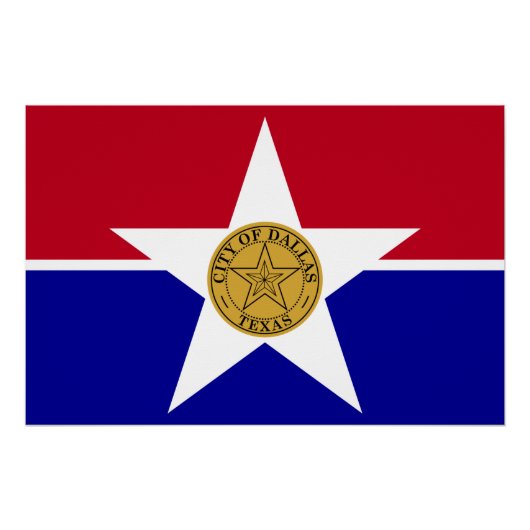 Patriotisches Wandplakat mit Flagge von Dallas Poster (Vorderseite)