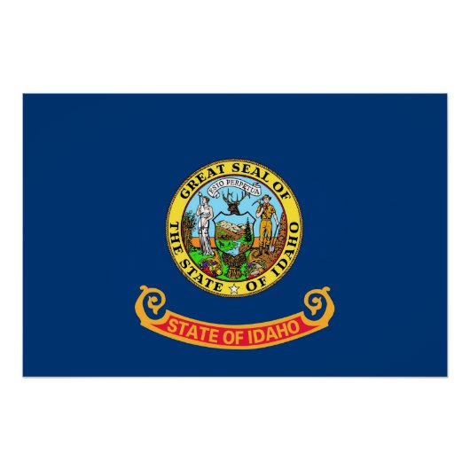 Patriotisches Wandplakat mit Flagge von Idaho Poster (Vorderseite)