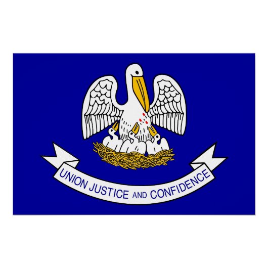 Patriotisches Wandplakat mit Flagge von Louisiana Poster (Vorderseite)