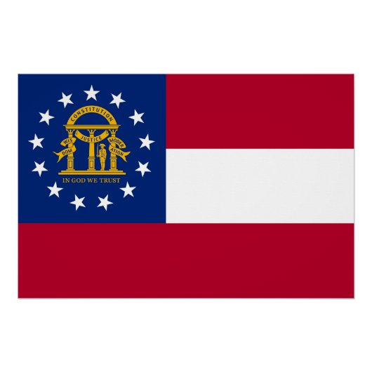 Patriotisches Wandplakat mit georgischer Flagge Poster (Vorderseite)