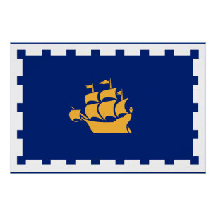 Patriotisches Wandposter mit Flagge von Quebec Cit Poster