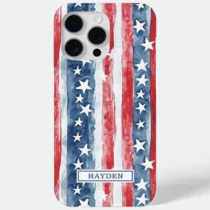 Patriotisches Wasserfarben-Sterne-und-Streifen-Mon Case-Mate iPhone Hülle