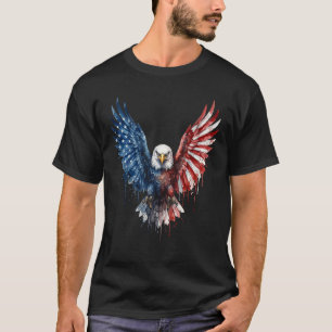 Patriotisches Wasserfarben-Weißkopfseeadler-Amerik T-Shirt