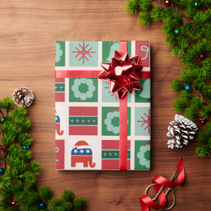 Patriotisches Weihnachten Americana Halbzeitwahlen Geschenkpapier
