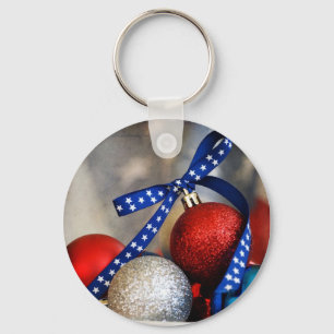 Patriotisches Weihnachten Schlüsselanhänger
