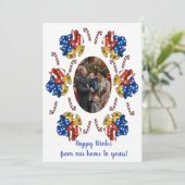 Patriotisches WeihnachtsFoto Feiertagskarte (Stehend Vorderseite)