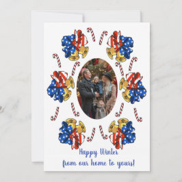 Patriotisches WeihnachtsFoto Feiertagskarte