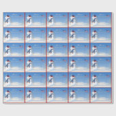 Patriotisches Weihnachtswrapping Paper - Snowman S Geschenkpapier (Flach)