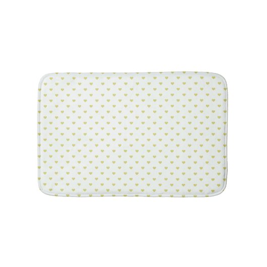 Patriotisches Weißes und goldenes Herz Form Badematte (Vorderseite)