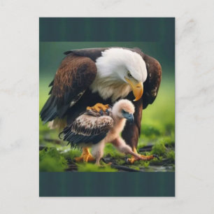 Patriotisches Weißkopfseeadler-Vatertagsgeschenk f Feiertagspostkarte