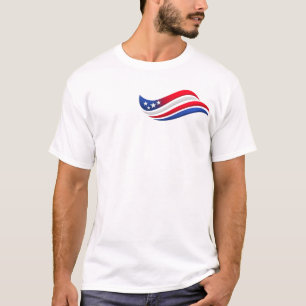 Patriotisches Wellen-Flag-Shirt – Rot Weiß Blaue S T-Shirt