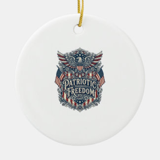 Patriotisches Western-Blumen-Vektorgrafik-T-Shirt Keramik Ornament