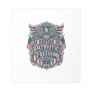 Patriotisches Western-Blumen-Vektorgrafik-T-Shirt Notizblock