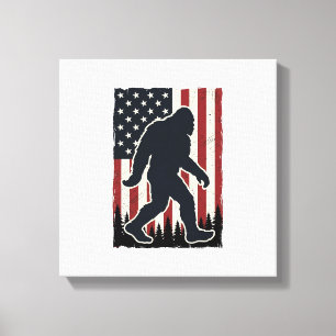 Patriotisches Wildnis-Kreatur Vintage-Flagge Vekto Leinwanddruck