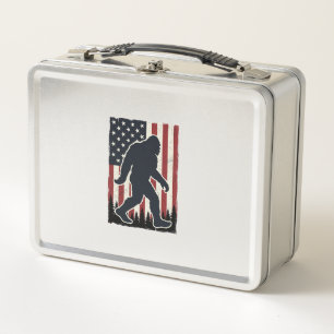 Patriotisches Wildnis-Kreatur Vintage-Flagge Vekto Metall Brotdose