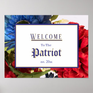Patriotisches Willkommensschild für Unternehmen Poster