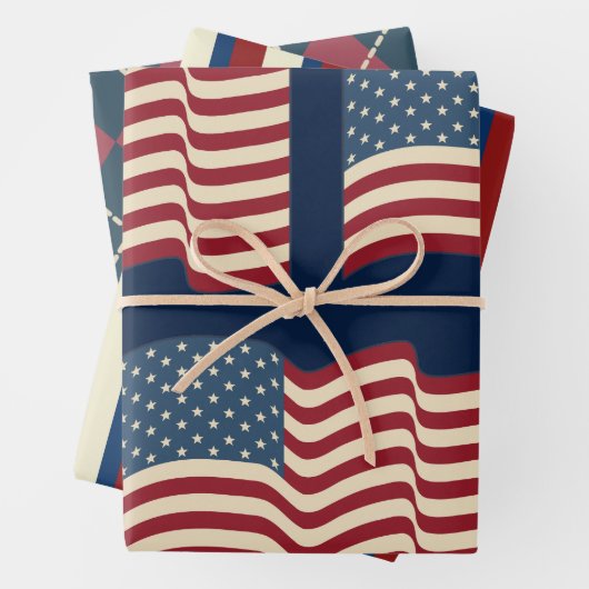Patriotisches Wrapping Paper-Set Geschenkpapier Set (Beispiel)