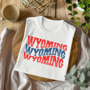 Patriotisches Wyoming-Rot-Blau-Boho-T-Shirt T-Shirt