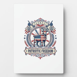 Patriotisches Ziegenfarm-Vektorgrafik-T-Shirt_1 Fotoplatte
