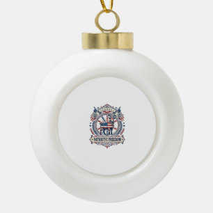Patriotisches Ziegenfarm-Vektorgrafik-T-Shirt_1 Keramik Kugel-Ornament