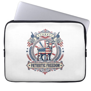 Patriotisches Ziegenfarm-Vektorgrafik-T-Shirt_1 Laptopschutzhülle