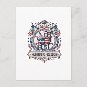 Patriotisches Ziegenfarm-Vektorgrafik-T-Shirt_1 Postkarte