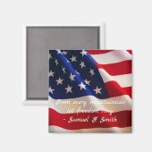Patriotisches Zitat der amerikanischen Flagge Magnet (Vorderseite/Rückseite)