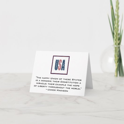 Patriotisches Zitat Notecard. James Madisons Karte (Vorderseite)