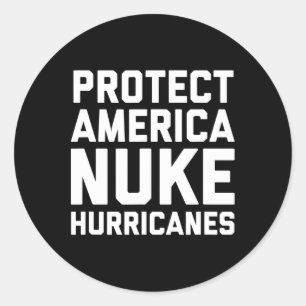 Patriotisches Zitat zum Schutz Amerikas Hurrikane  Runder Aufkleber