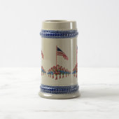Patriotisches Zuckerstange-Weihnachten Stein Bierglas (Mittel)