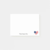 Patriotism America USA Flag Herz Custom Post-it Klebezettel (Vorderseite)