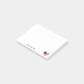 Patriotism America USA Flag Herz Custom Post-it Klebezettel (angewinkelt)